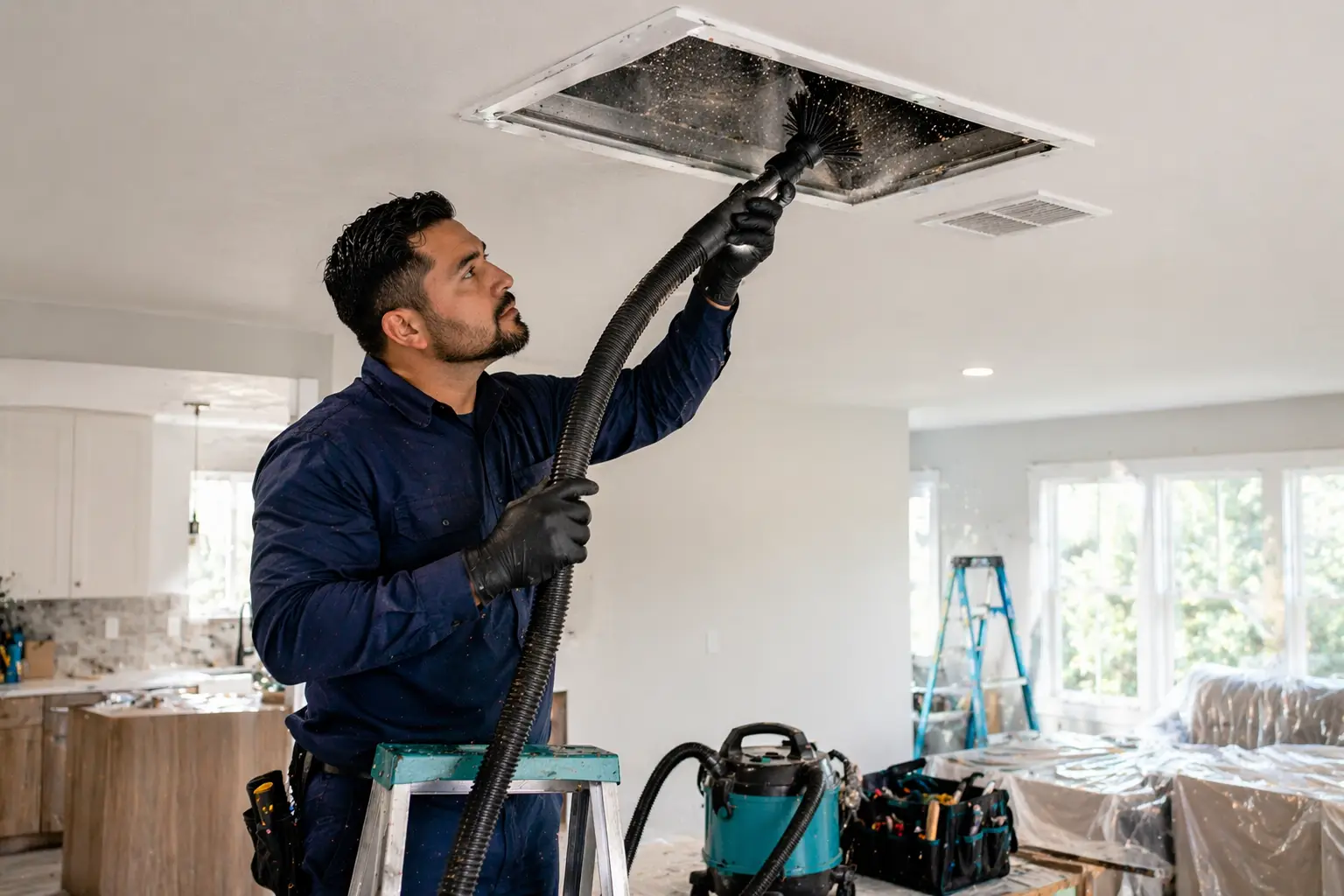 Post construction duct cleaning in Garland TX